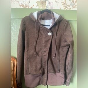 Pearl Izumi Womens Brown Cycling Soft Shell Hooded Full Zip